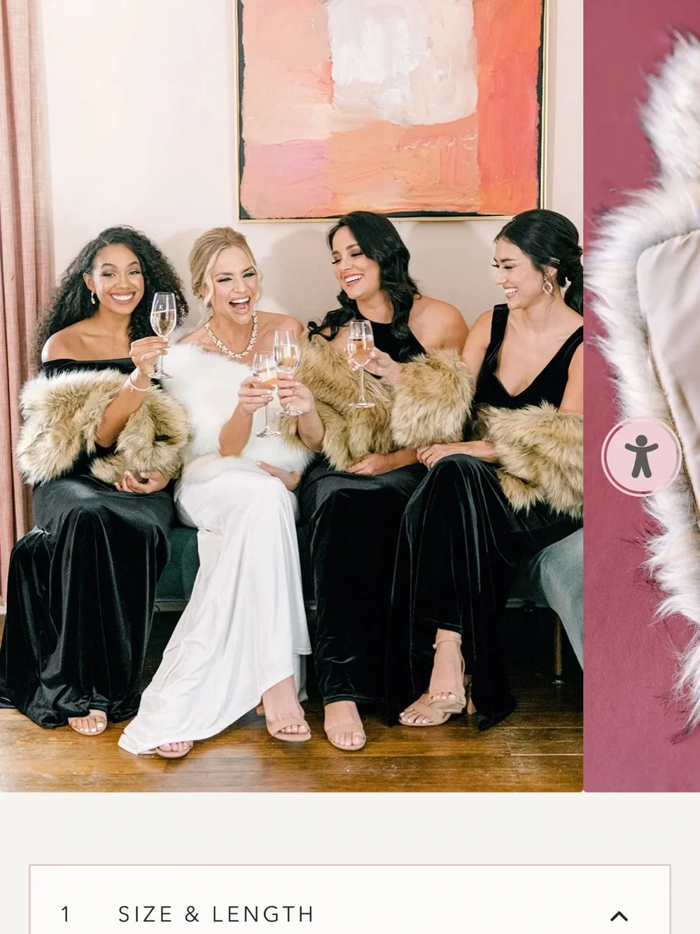Revelry Faux Fur Bridal Wraps in Champagne and Ivory